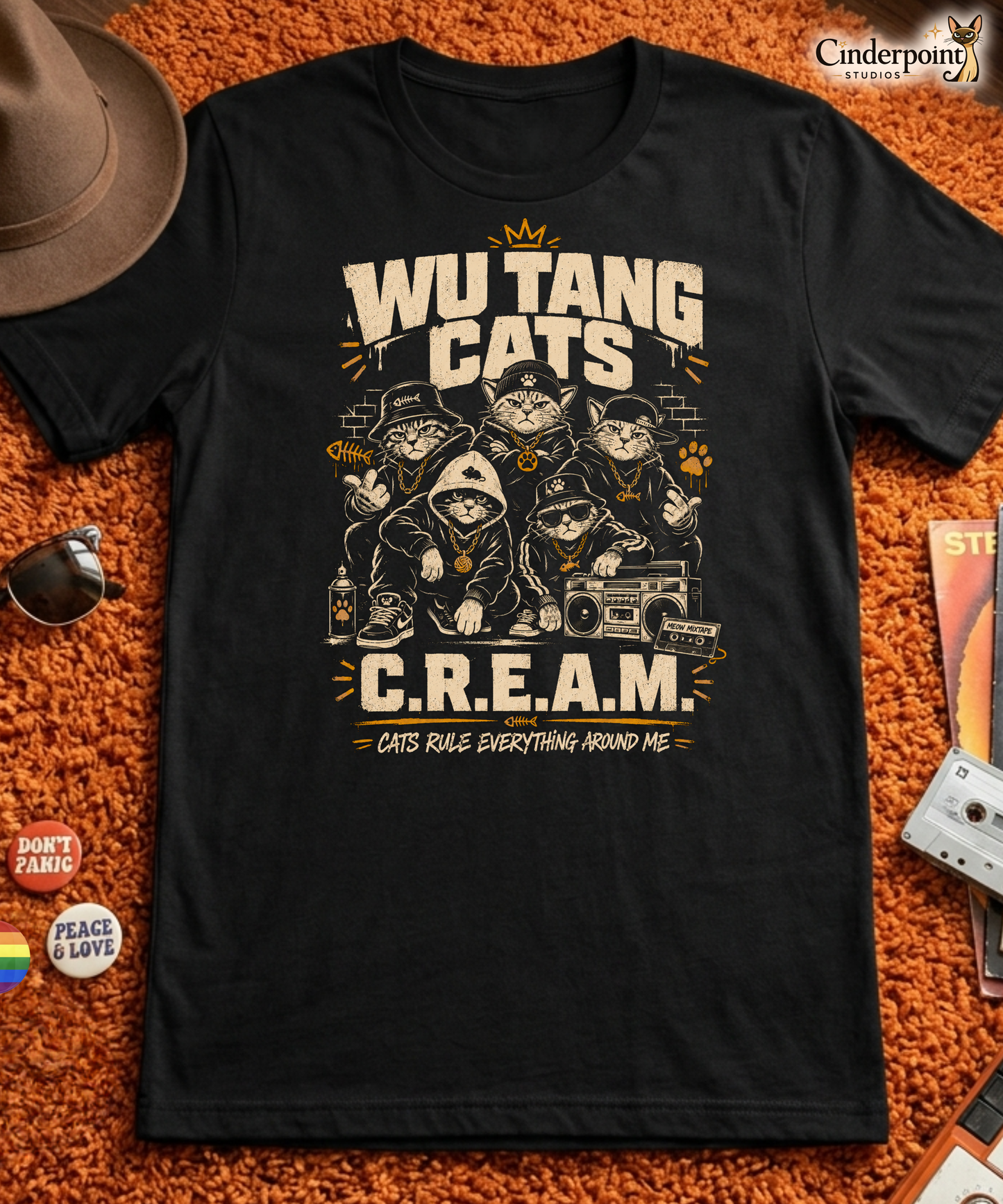 Wu Tang Cats Tee | Funny Hip-Hop Cat Graphic Shirt