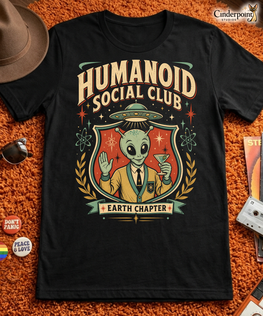 Humanoid Social Club Alien T-Shirt - Retro Sci-Fi UFO Graphic Tee