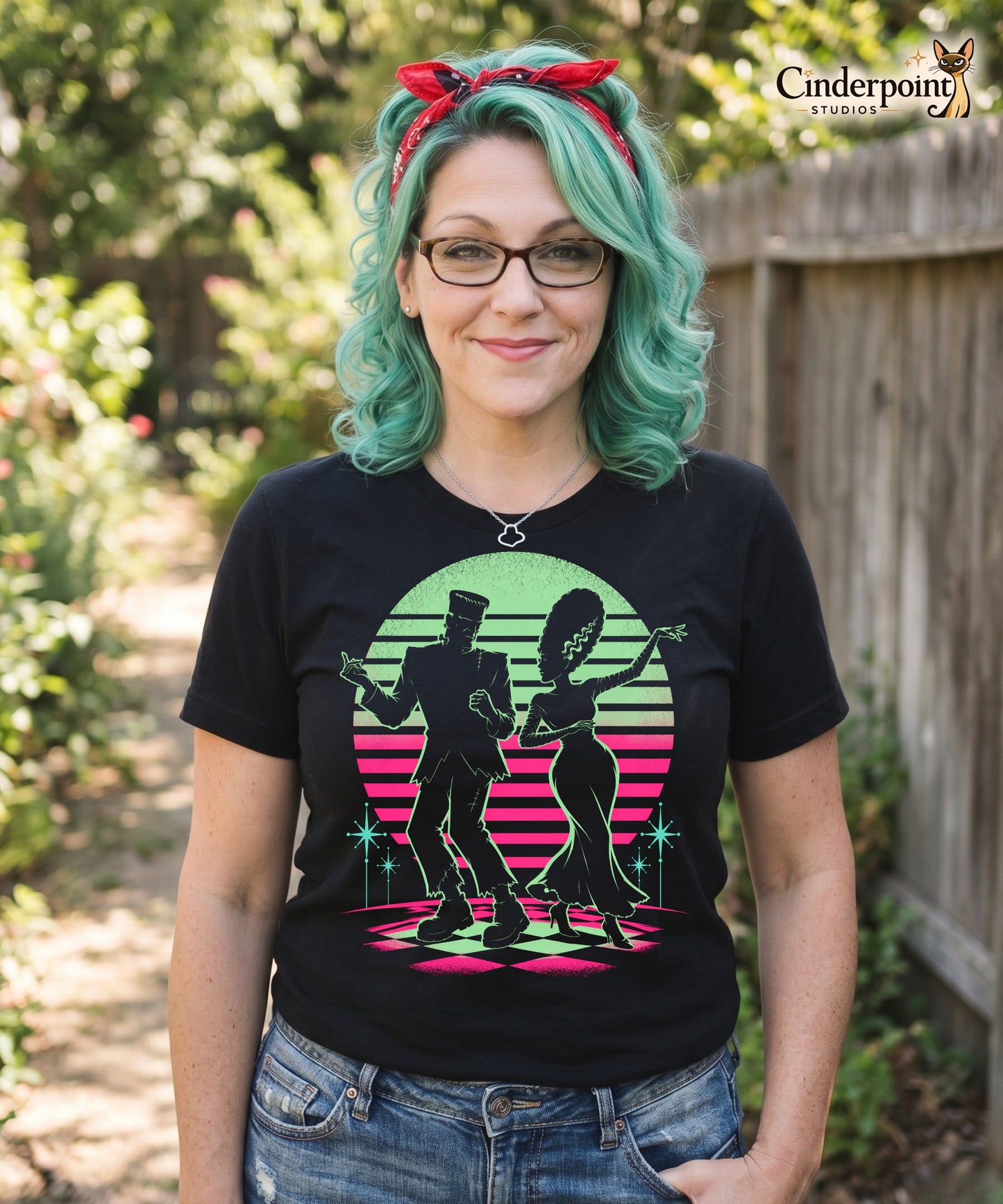 Monster Mash T-Shirt - Retro Frankenstein & Bride 1960s Dance Tee