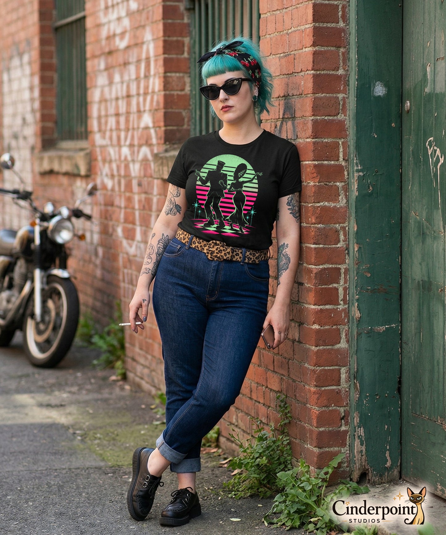 Monster Mash T-Shirt - Retro Frankenstein & Bride 1960s Dance Tee